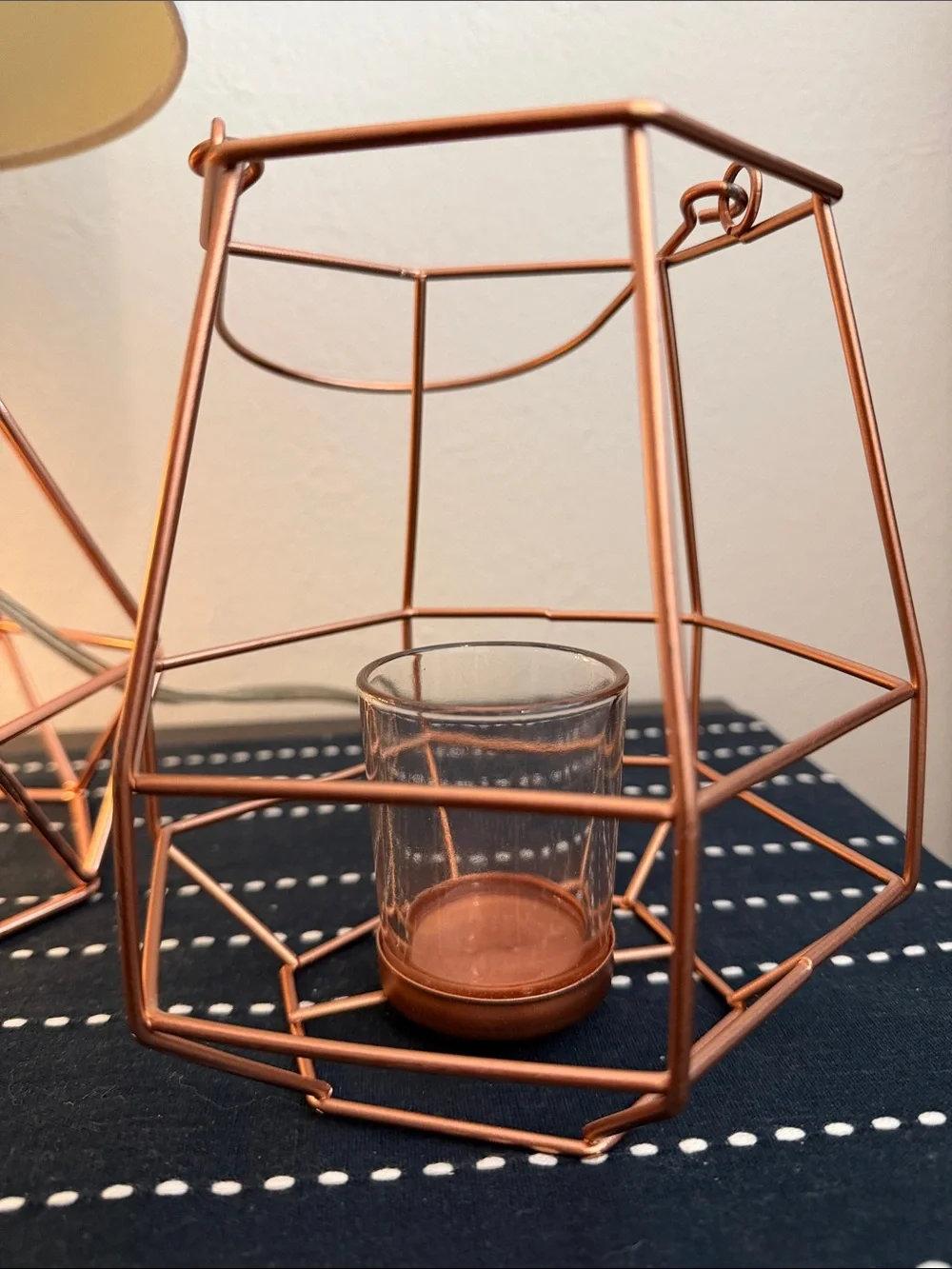 Geometric Table Lamp and Lantern Set